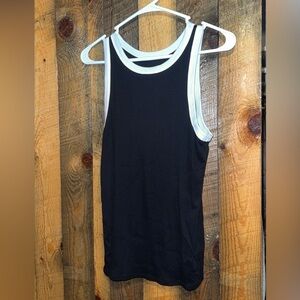 a new day Black and White Tank Top